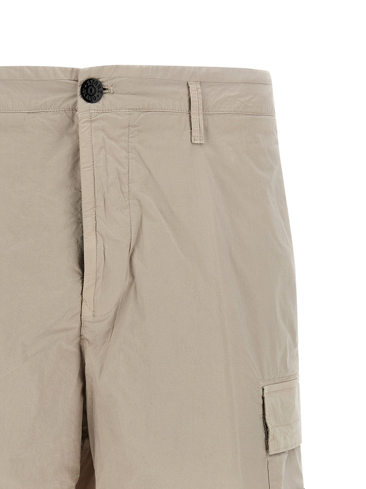 Stone Island Gray Cotton Bermuda Shorts