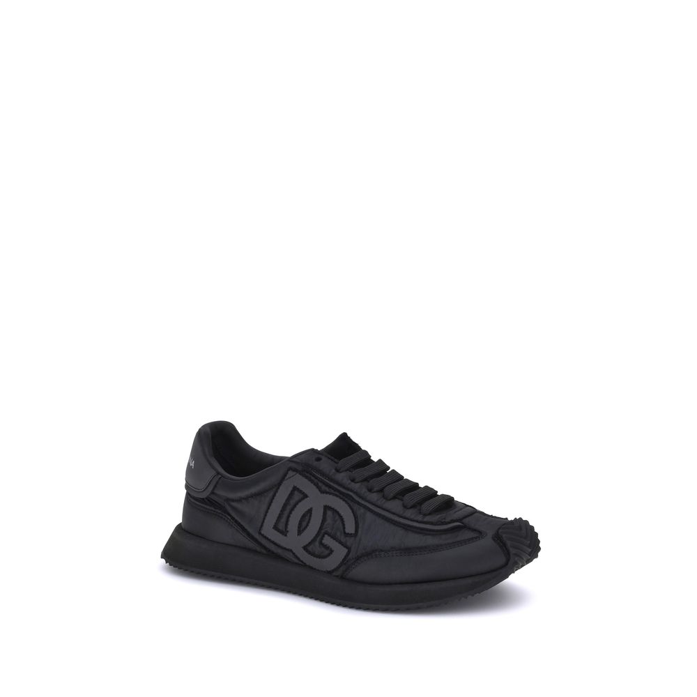 Dolce &amp; Gabbana Black Fabric Athletic Sneakers