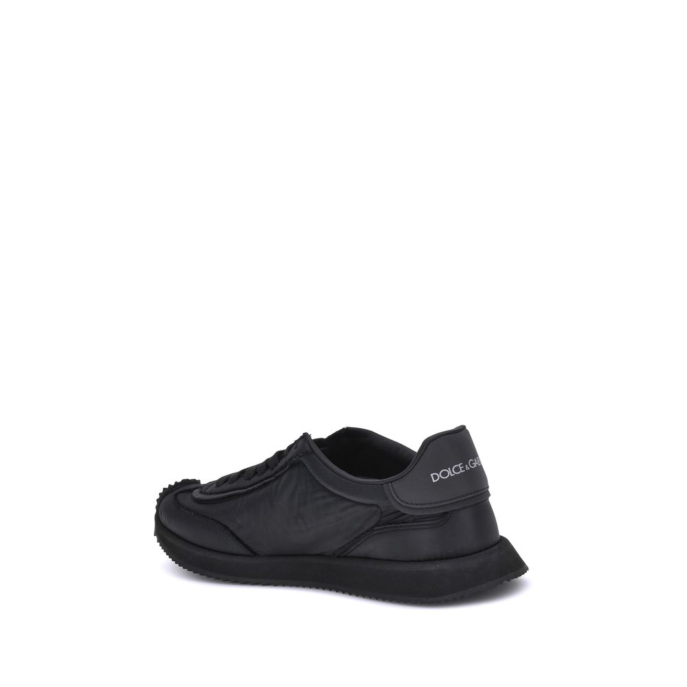Dolce &amp; Gabbana Black Fabric Athletic Sneakers