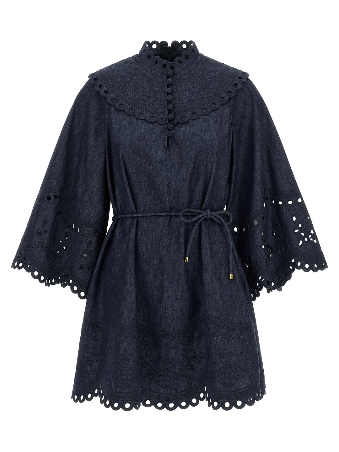 Zimmermann Blue Cotton Short Dress