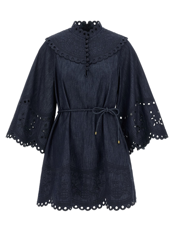 Zimmermann Blue Cotton Short Dress