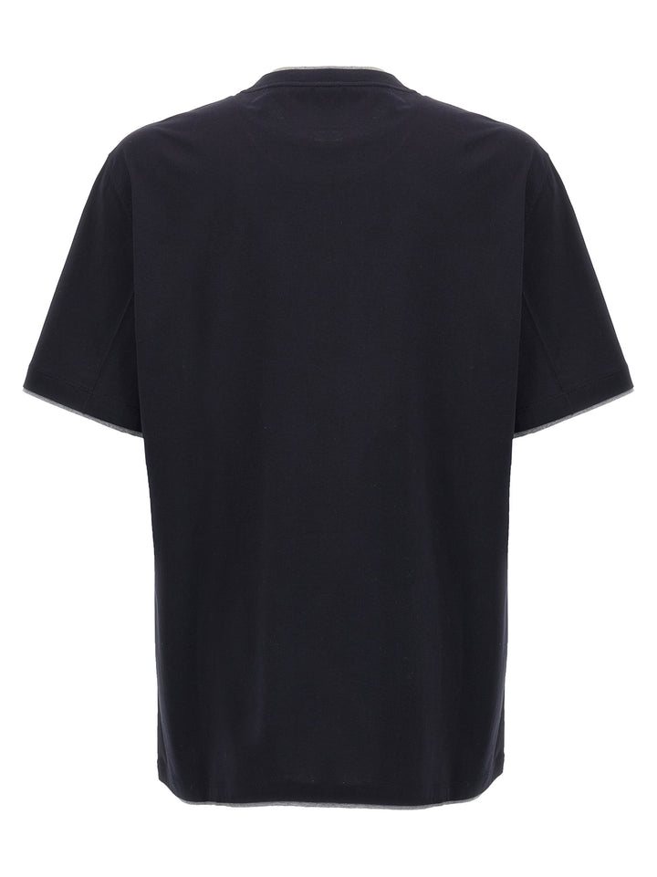 Brunello Cucinelli Blue Cotton T-Shirt