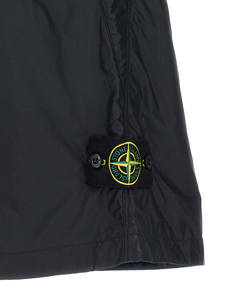 Stone Island Blue Polyamide Bermuda Shorts