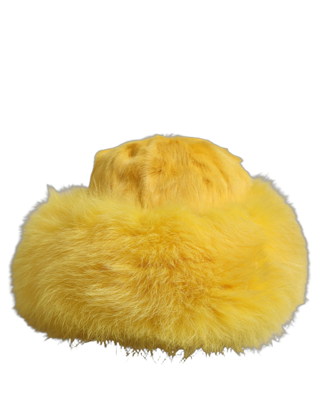 Dolce &amp; Gabbana Yellow Fox Fur Womens Bucket Capello Hat