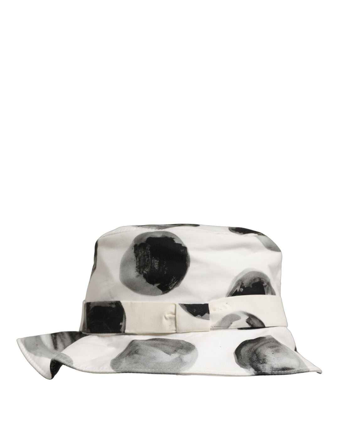 Dolce &amp; Gabbana White Cotton Big Polka Dot Pattern Bucket Hat