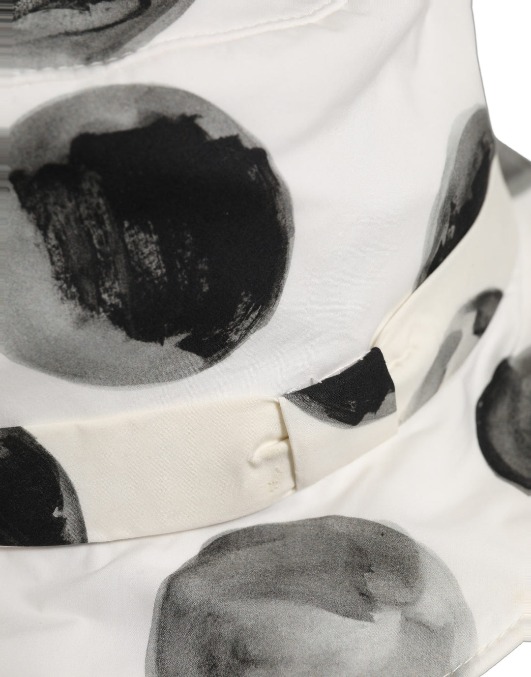 Dolce &amp; Gabbana White Cotton Big Polka Dot Pattern Bucket Hat
