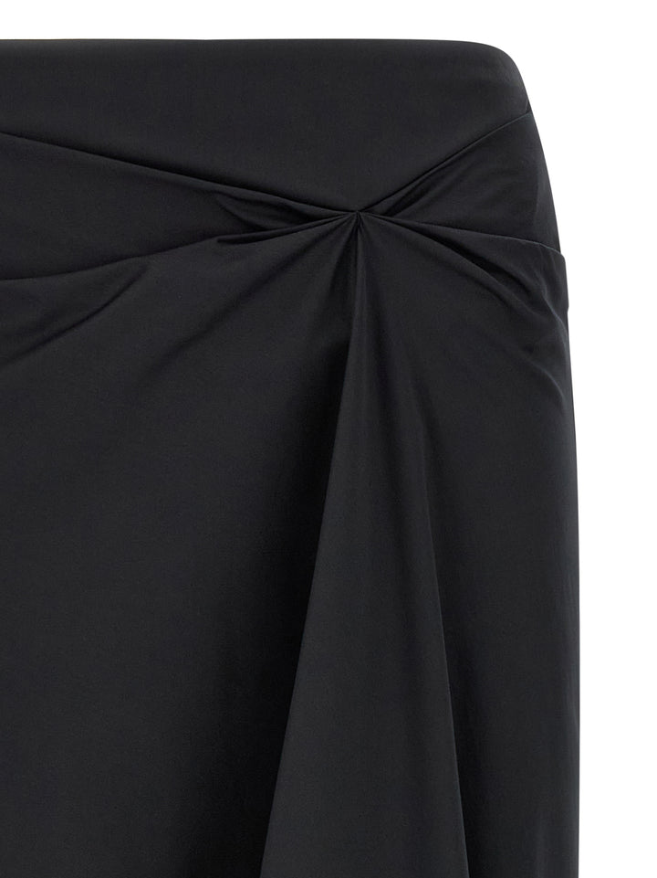 Max Mara Black Cotton Midi Skirt