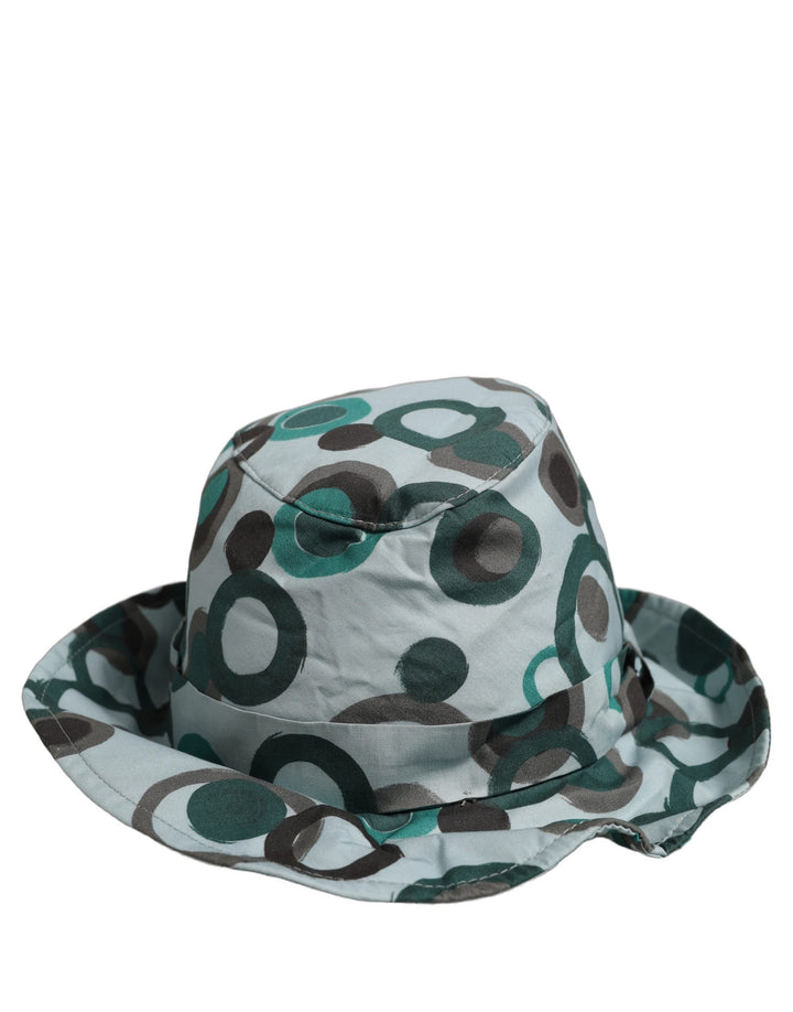 Dolce &amp; Gabbana Teal Cotton Big Polka Dot Pattern Bucket Hat