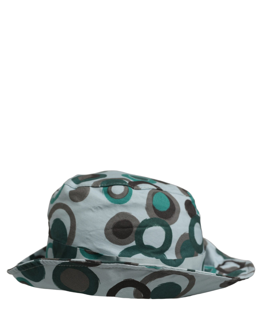Dolce &amp; Gabbana Teal Cotton Big Polka Dot Pattern Bucket Hat