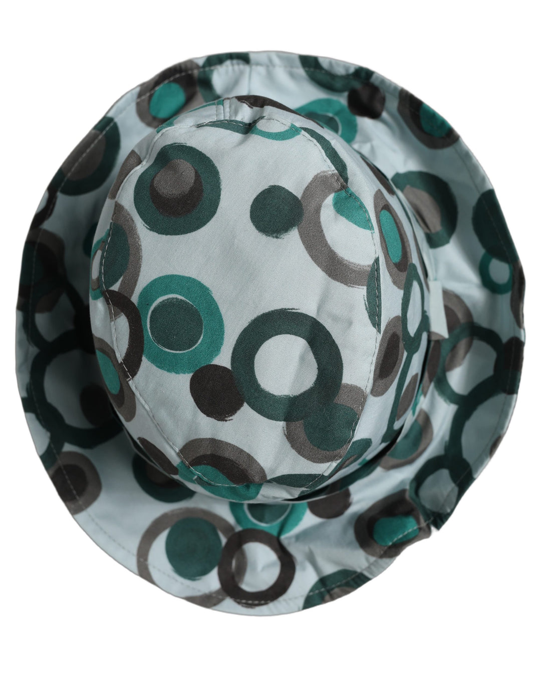 Dolce &amp; Gabbana Teal Cotton Big Polka Dot Pattern Bucket Hat