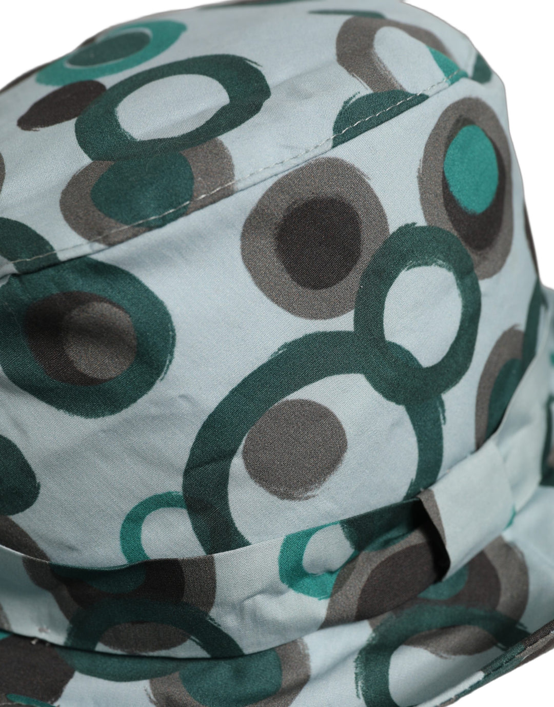 Dolce &amp; Gabbana Teal Cotton Big Polka Dot Pattern Bucket Hat