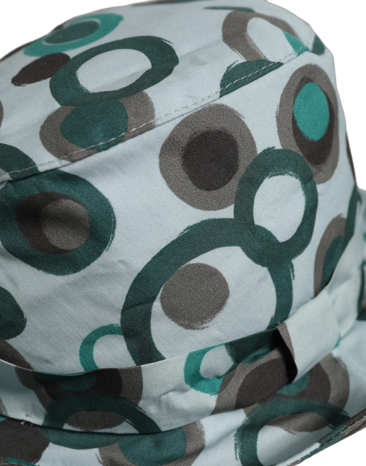 Dolce &amp; Gabbana Teal Cotton Big Polka Dot Pattern Bucket Hat