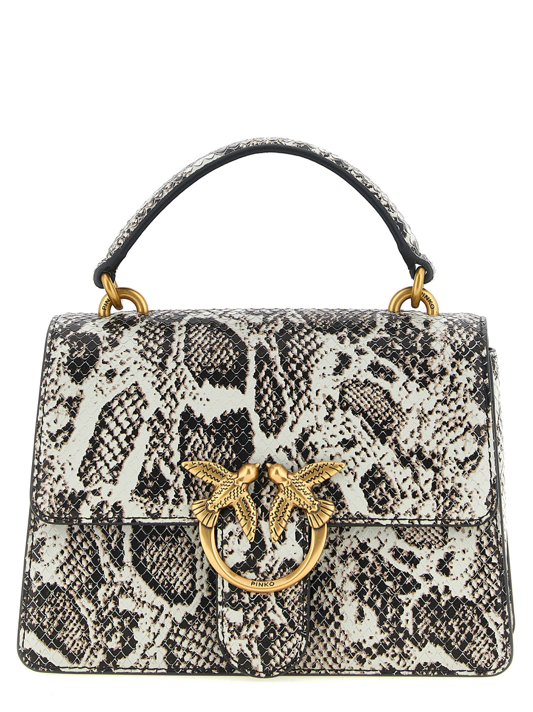 PINKO Gray Calfskin Handbag