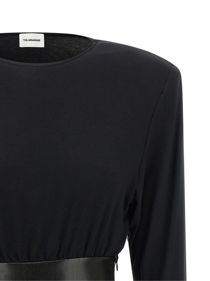 The Andamane Black Viscose Short Dress