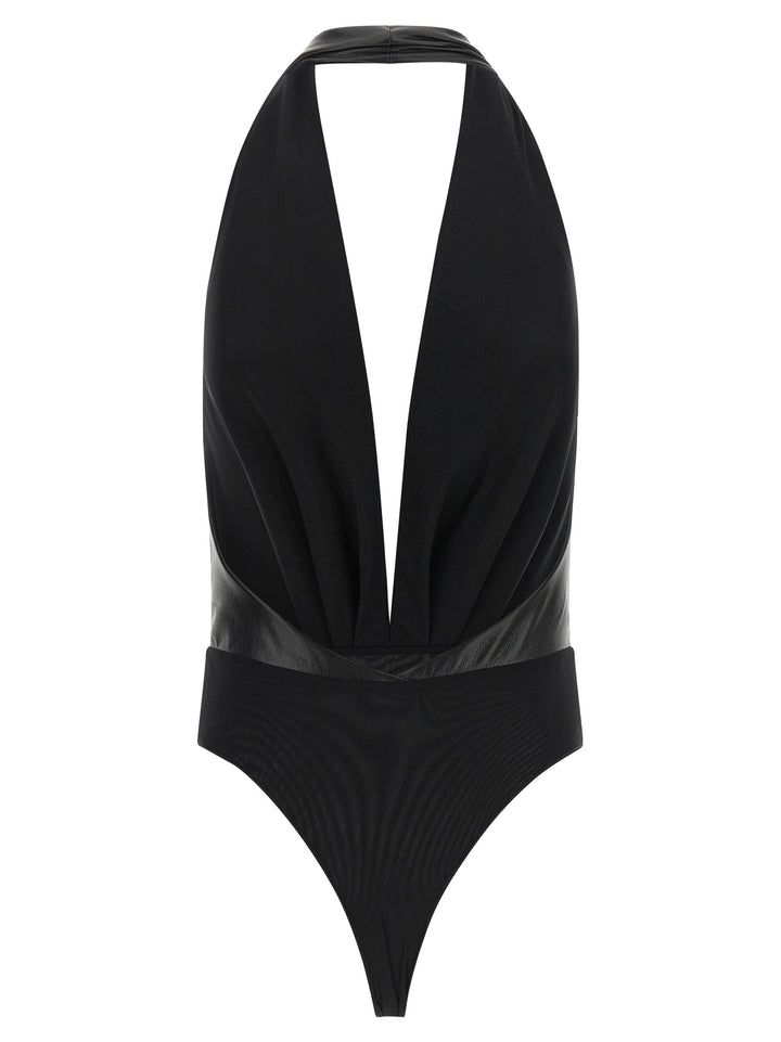 The Andamane Black Polyester Bodysuit