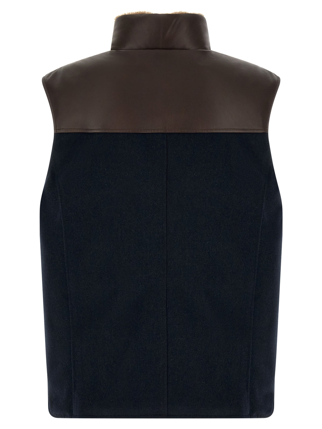 Brunello Cucinelli Blue Wool Sleeveless Jacket
