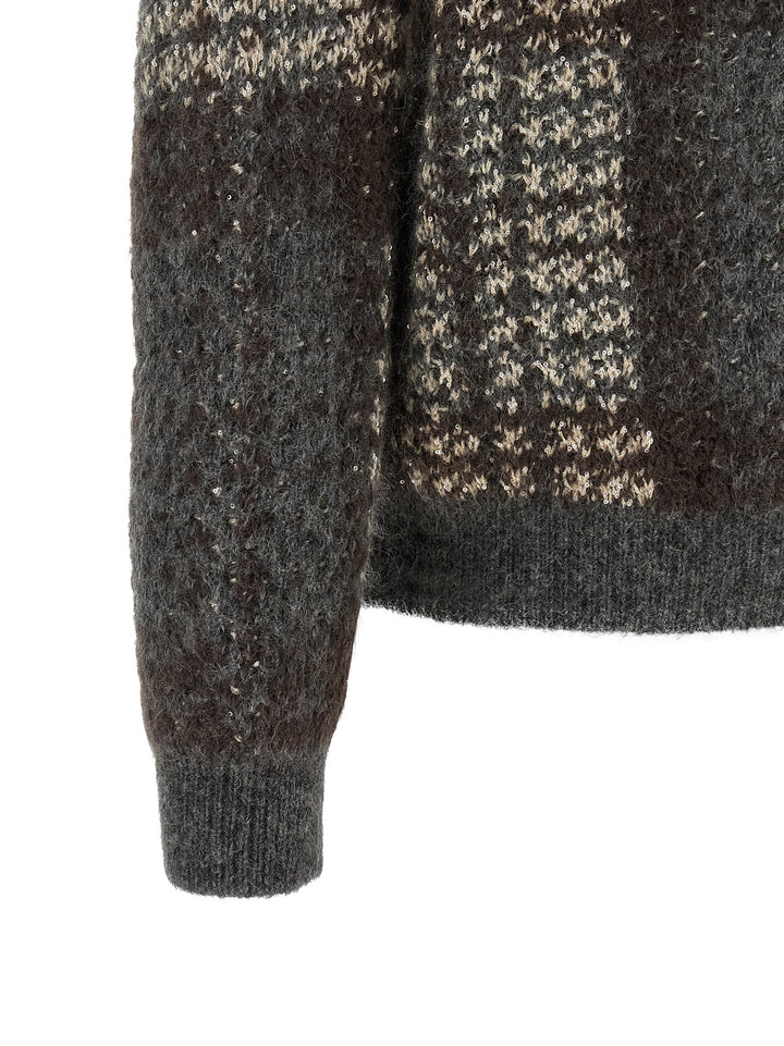 Brunello Cucinelli Gray Fabric Cardigan