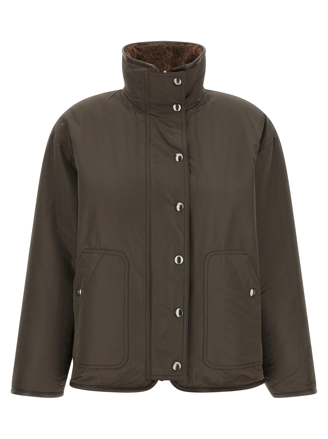 Brunello Cucinelli Brown Lamb Leather Biker Jacket