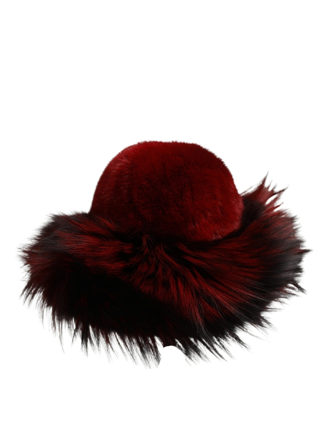 Dolce &amp; Gabbana Red Fox Mink Fur Womens Bucket Capello Hat