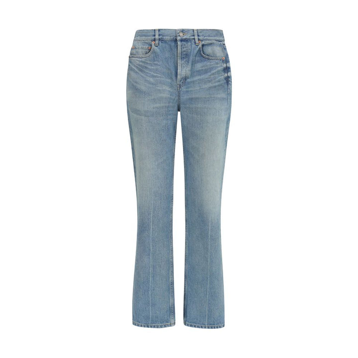 Saint Laurent Blue Cotton Straight-Leg Jeans