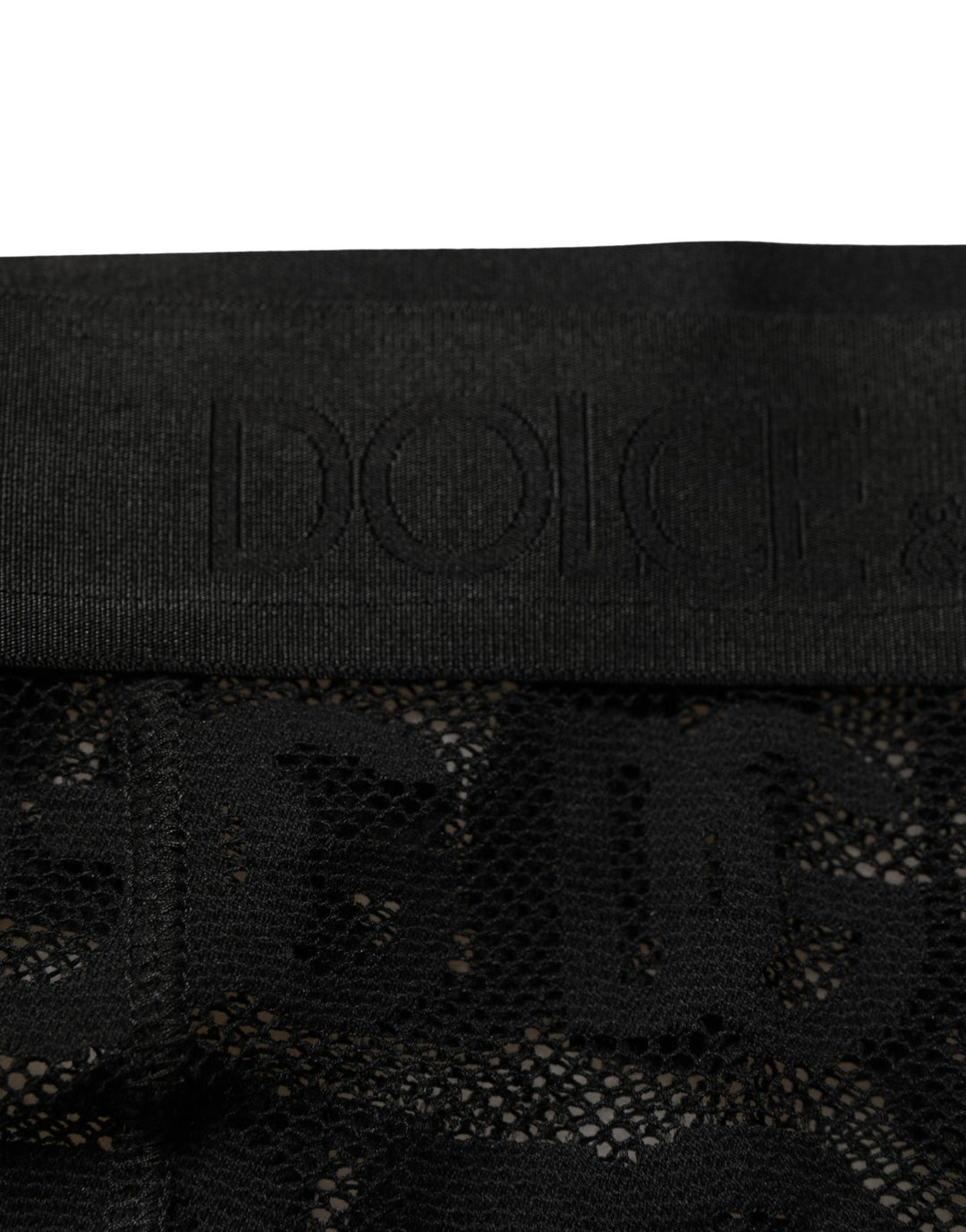 Dolce &amp; Gabbana Black All Over Logo Print Sheer Pantyhose Underwear