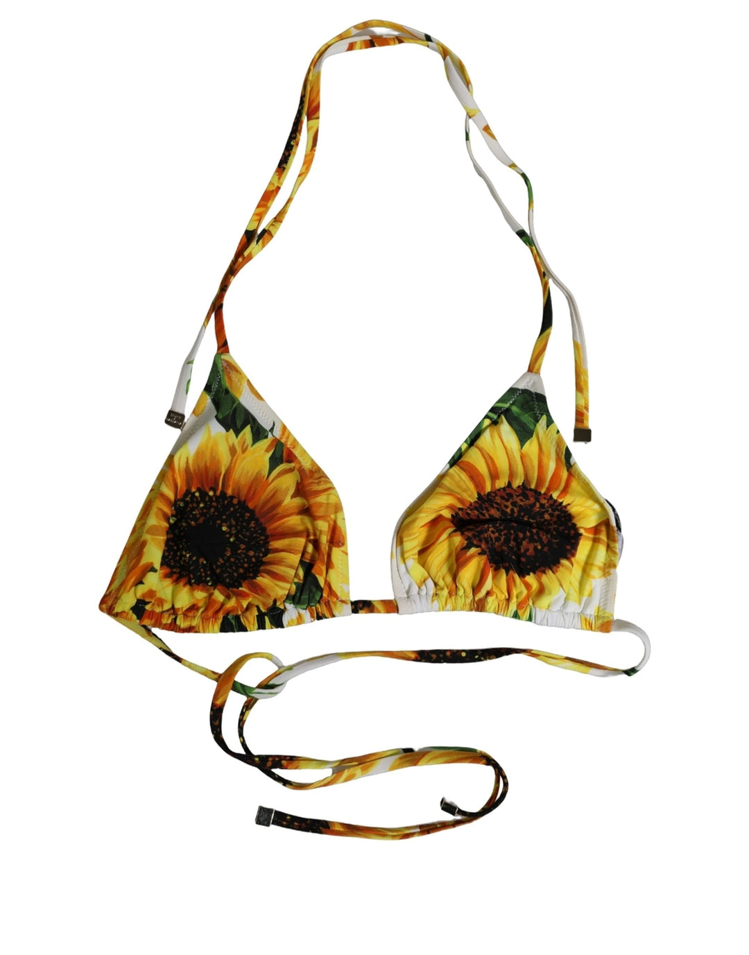 Dolce &amp; Gabbana Multicolor Floral Halter Beachwear Bikini Top