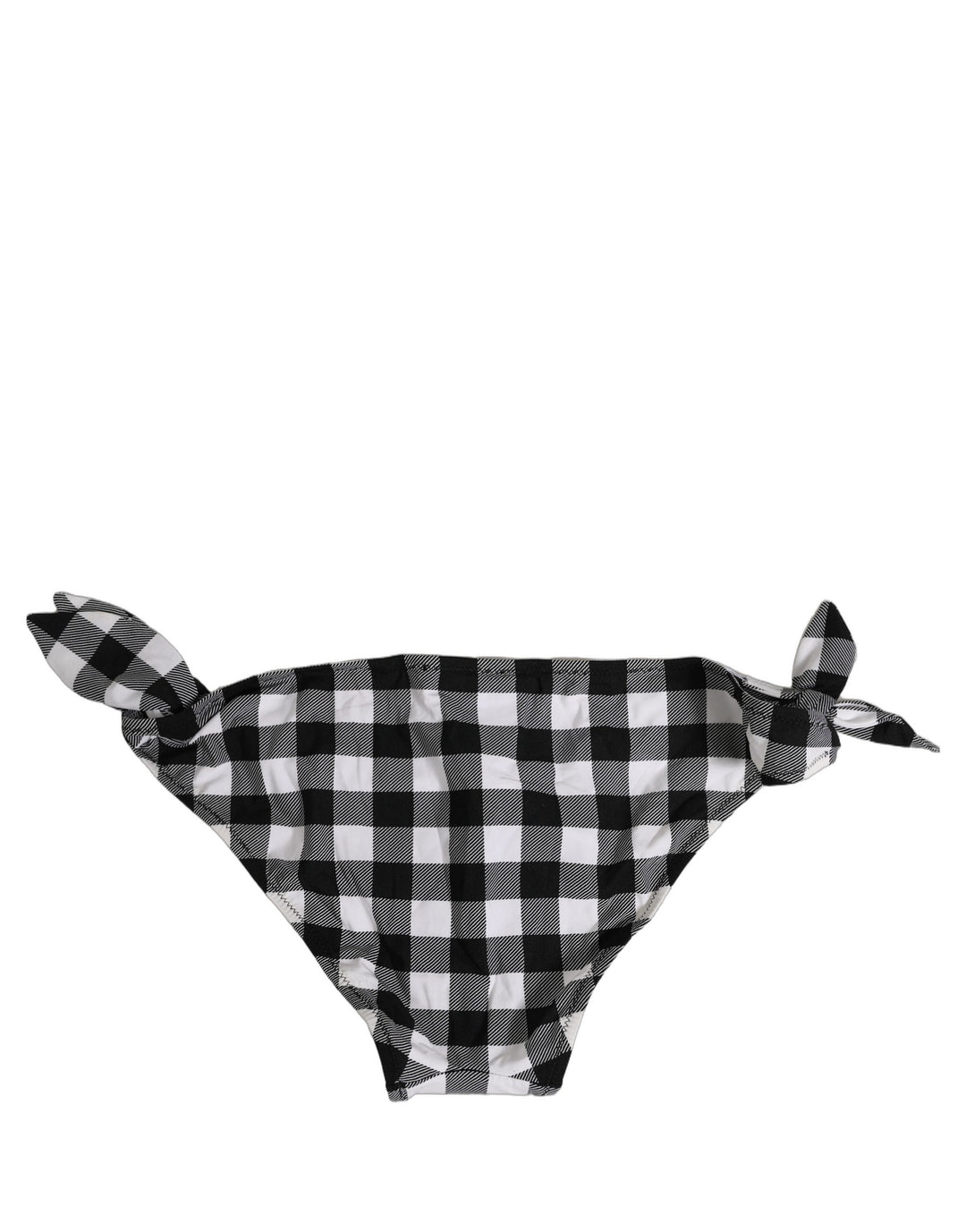 Dolce &amp; Gabbana Black White Checkered Beachwear Bikini Bottom