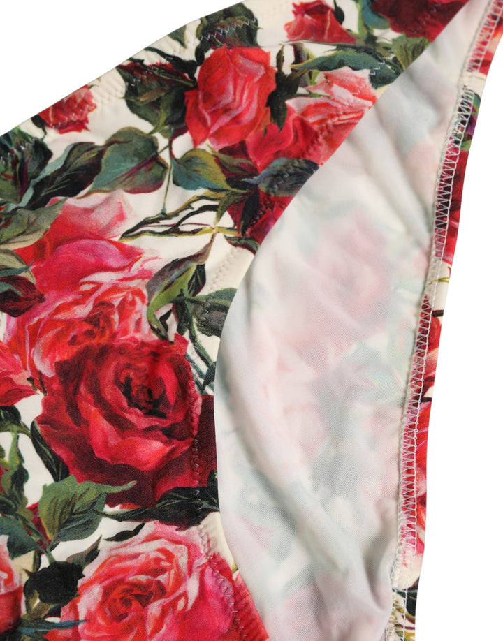 Dolce &amp; Gabbana Multicolor Floral Print Beachwear Bikini Bottom