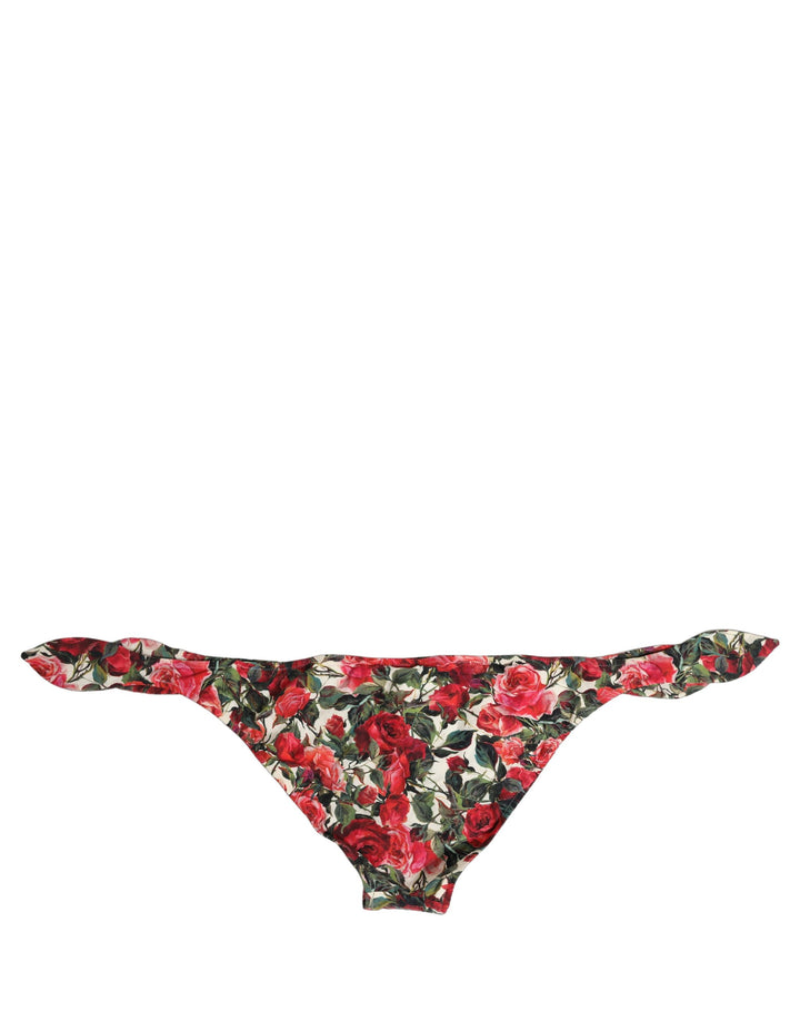 Dolce &amp; Gabbana Multicolor Floral Print Beachwear Bikini Bottom