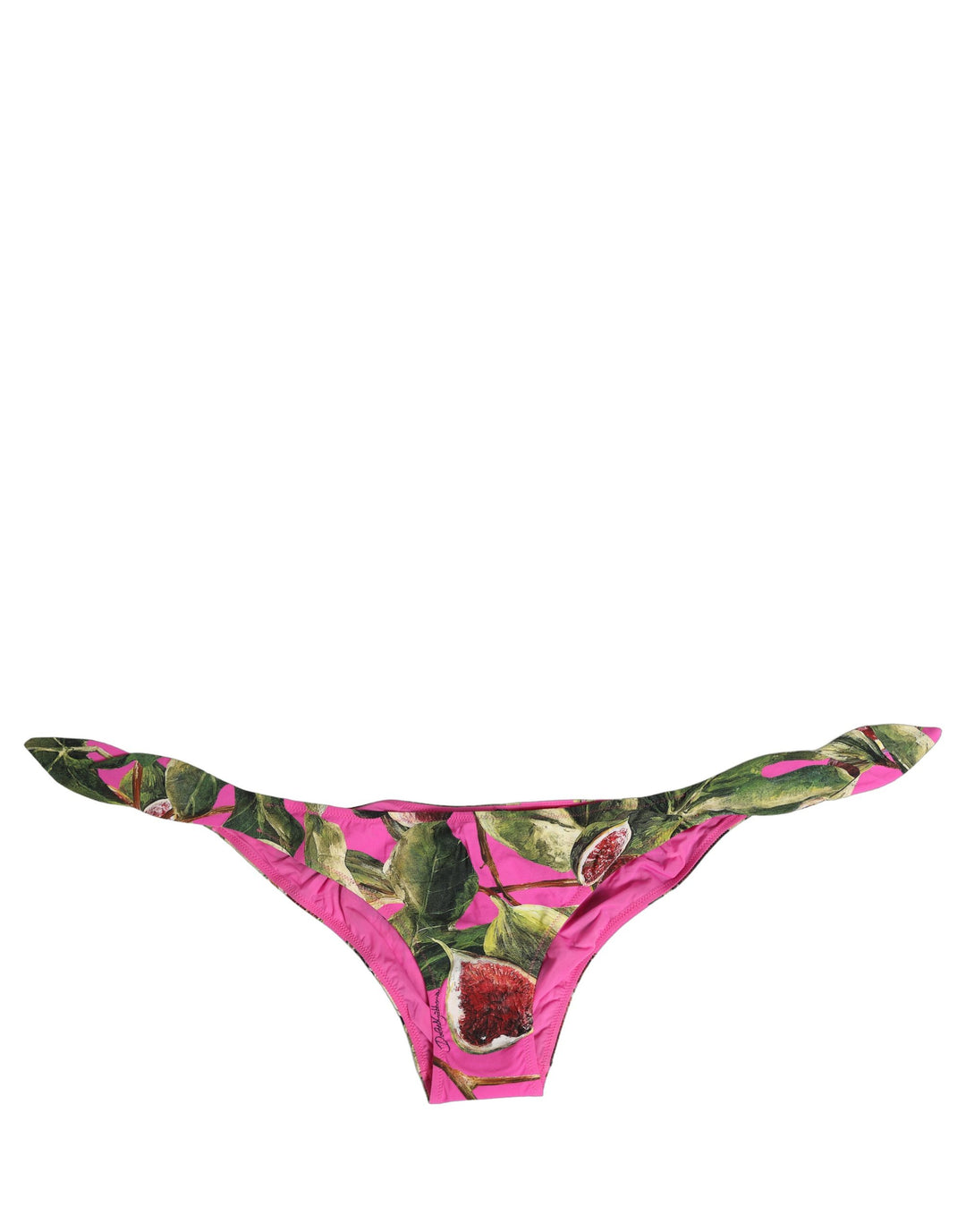 Dolce &amp; Gabbana Fuchsia Pink Fig Print Beachwear Bikini Bottom