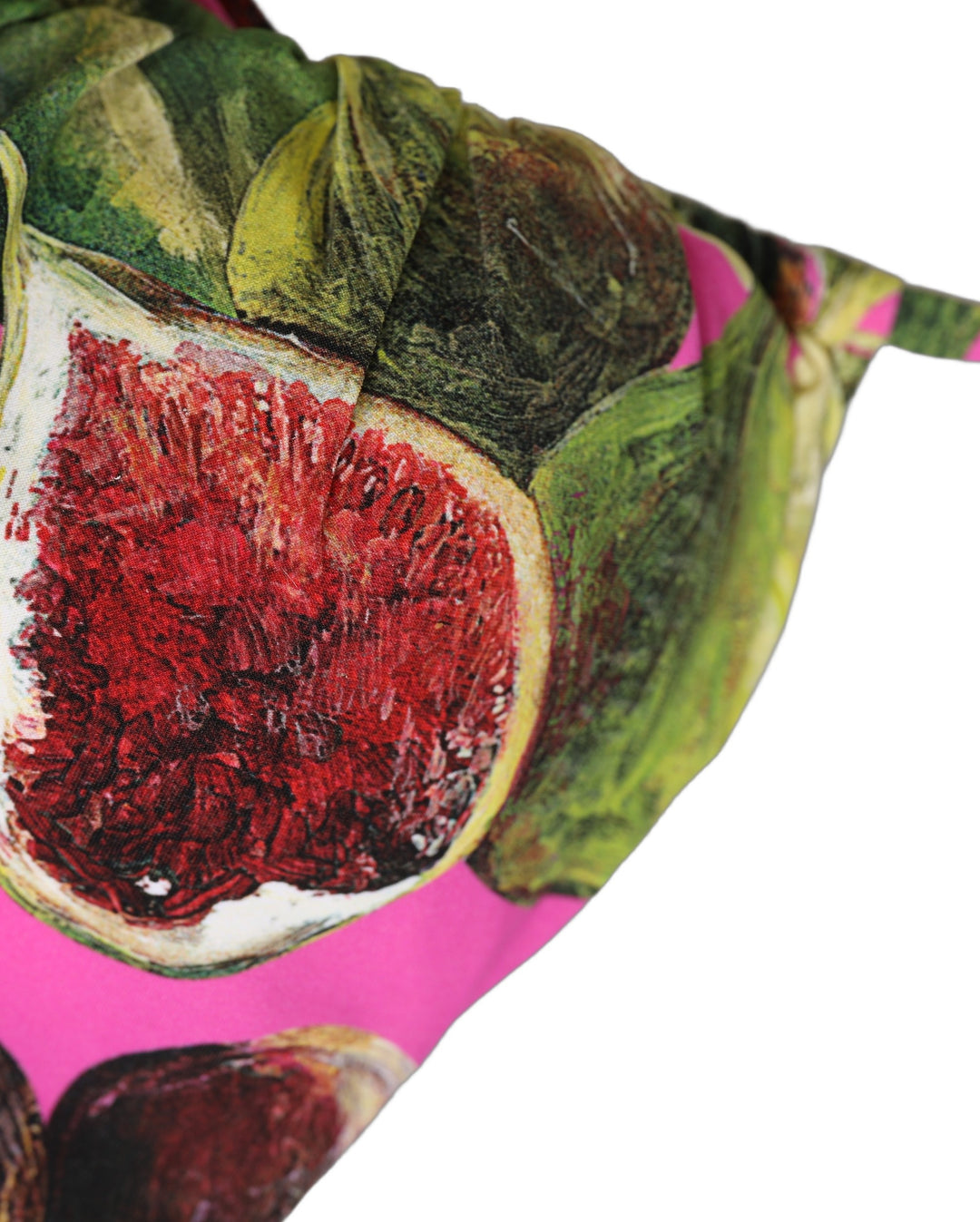 Dolce &amp; Gabbana Fuchsia Pink Fig Print Beachwear Bikini Top