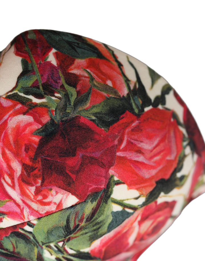 Dolce &amp; Gabbana Multicolor Floral Print Beachwear Bikini Top