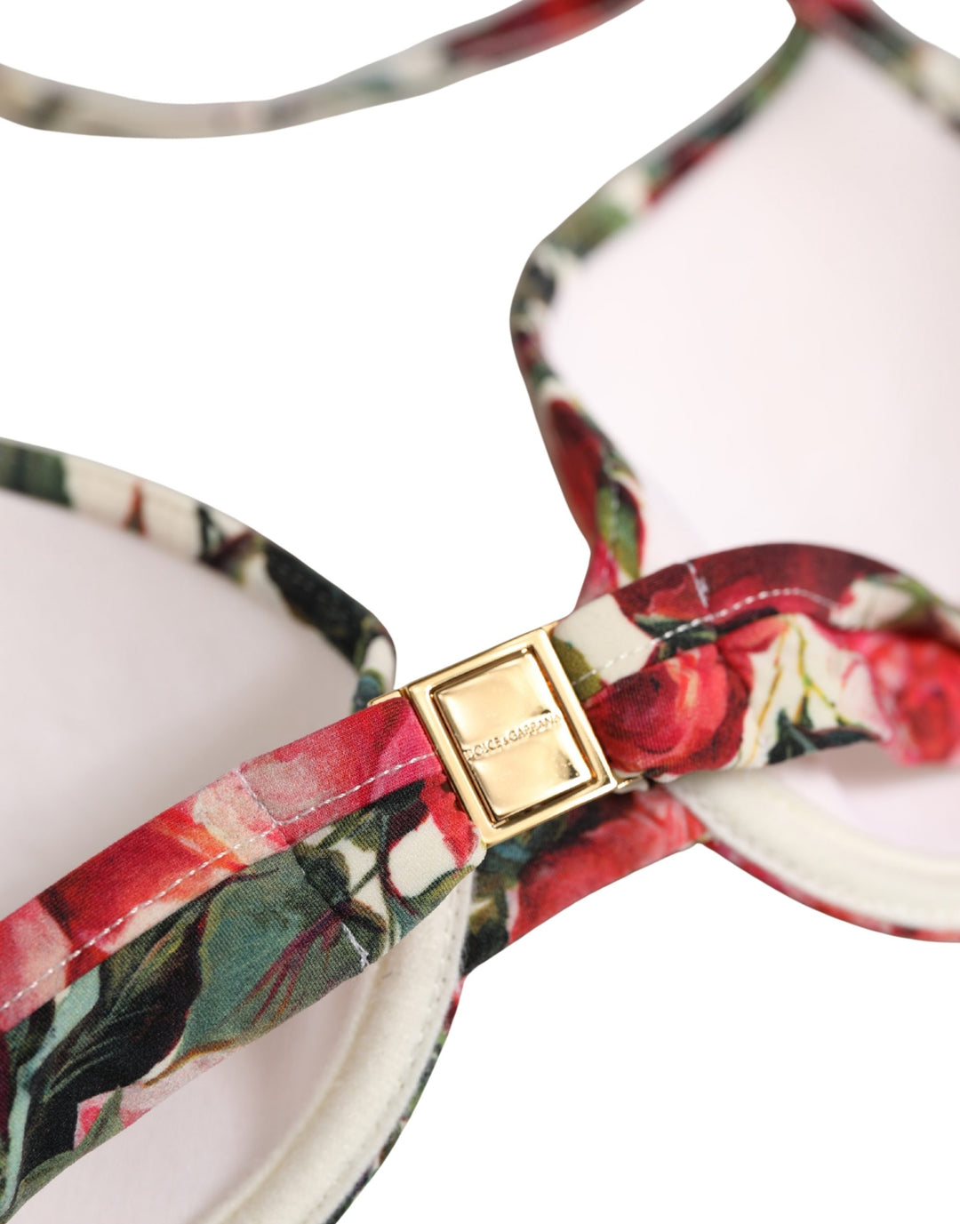 Dolce &amp; Gabbana Multicolor Floral Print Beachwear Bikini Top