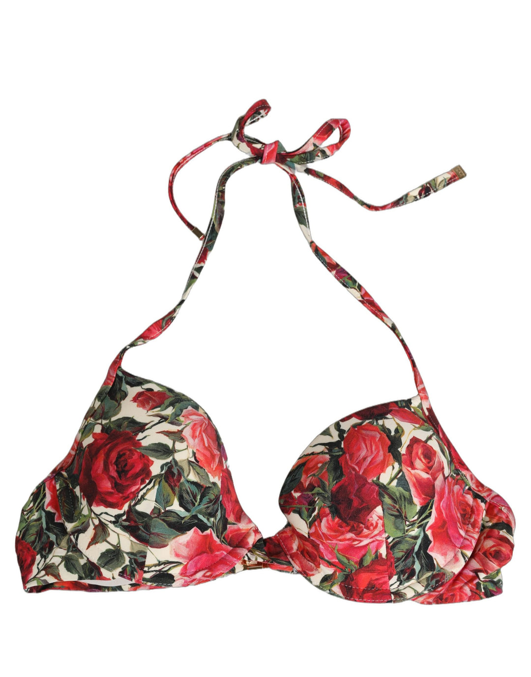 Dolce &amp; Gabbana Multicolor Floral Print Beachwear Bikini Top