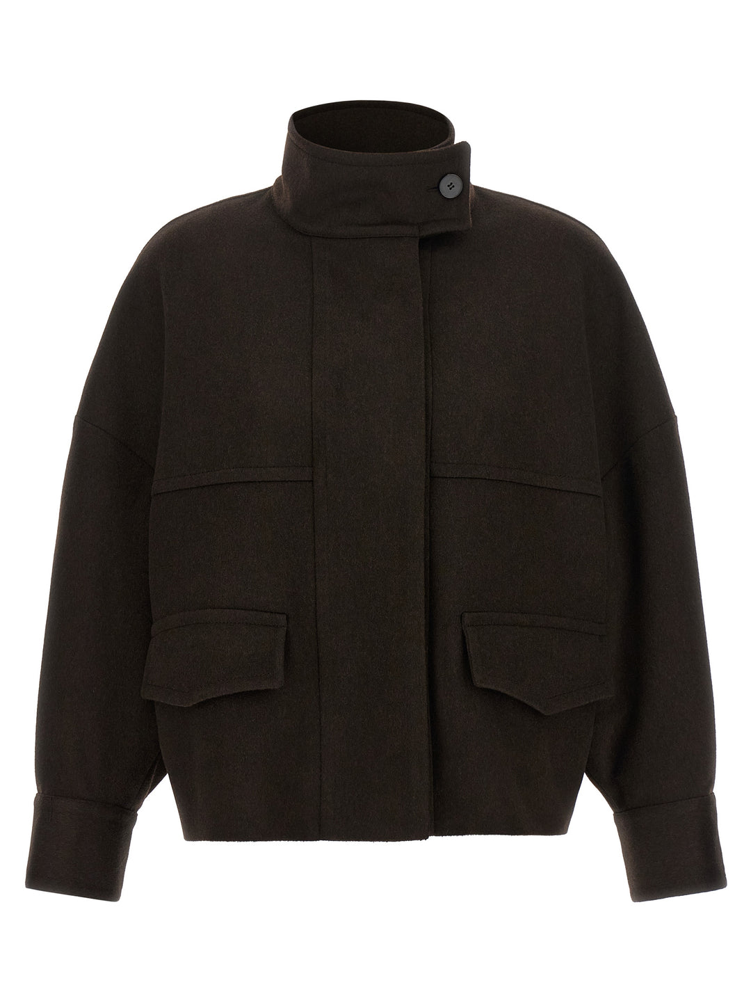 Alberto Biani Brown Wool Bomber
