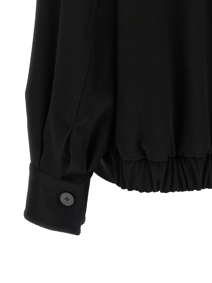 Alberto Biani Black Wool Bomber