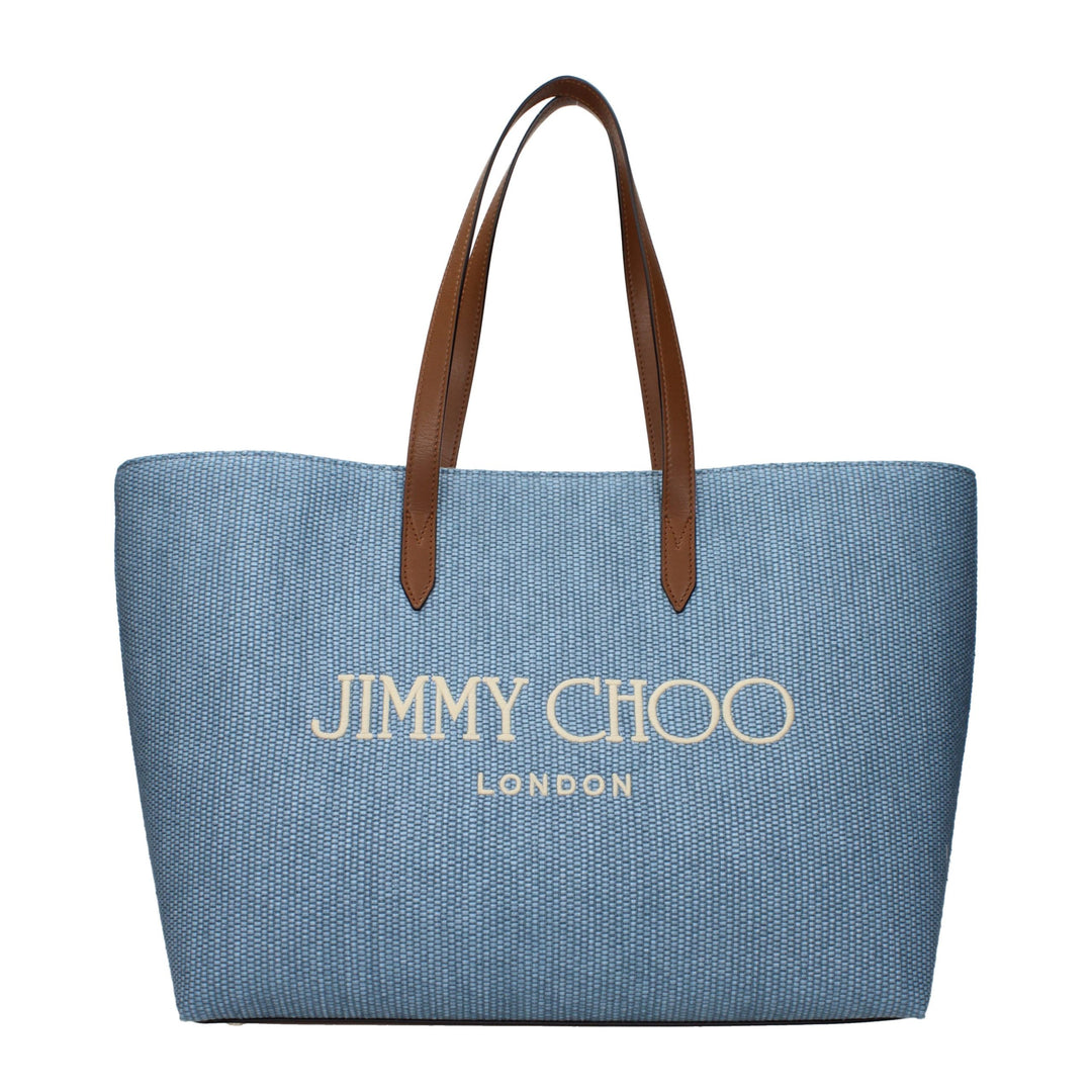 Jimmy Choo Light Blue Fabric Shoulder Bag