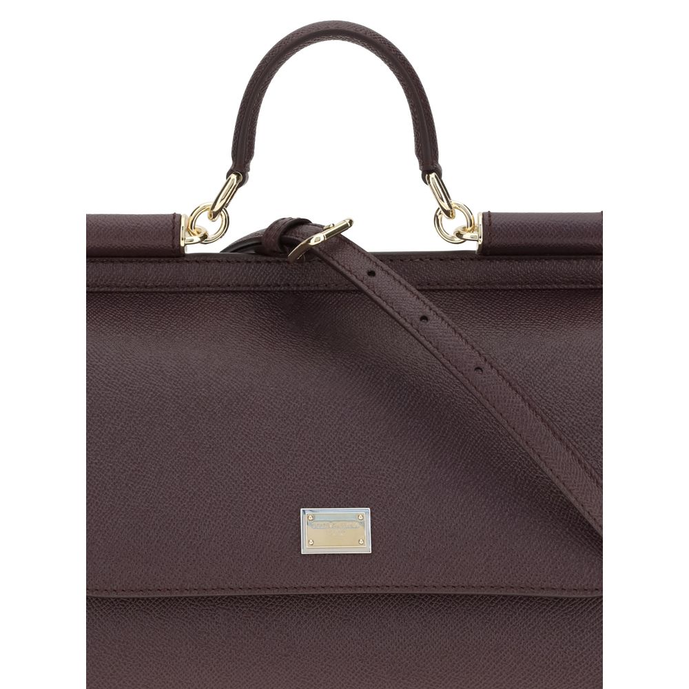 Dolce &amp; Gabbana Bordeaux Calf Leather Bos Taurus Handbag
