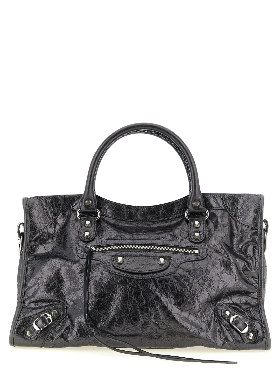 Balenciaga Silver Lamb Leather Handbag