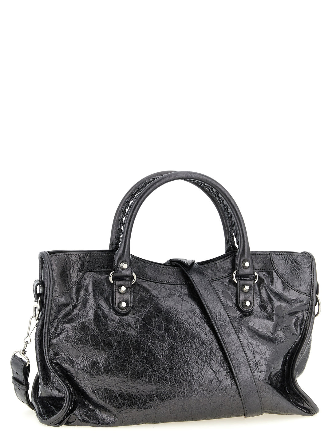 Balenciaga Silver Lamb Leather Handbag