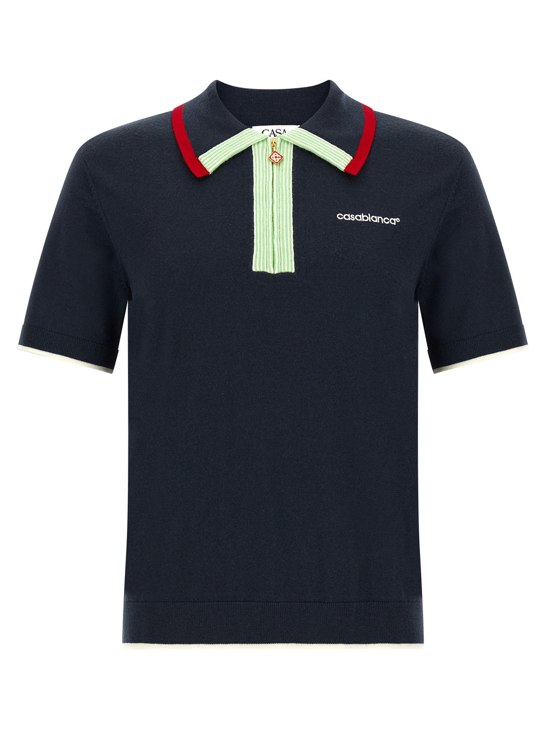 Casablanca Blue Wool Polo Shirt