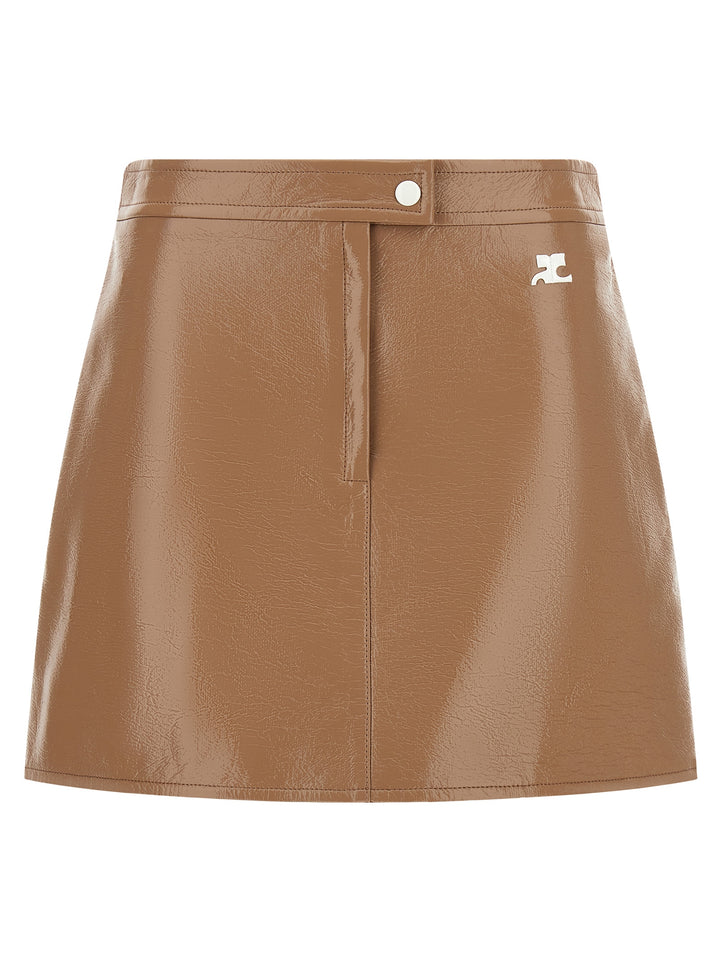 Courrèges Beige Cotton Long Skirt
