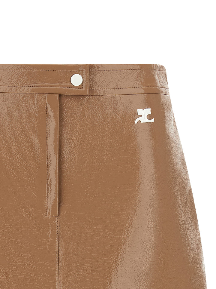 Courrèges Beige Cotton Long Skirt