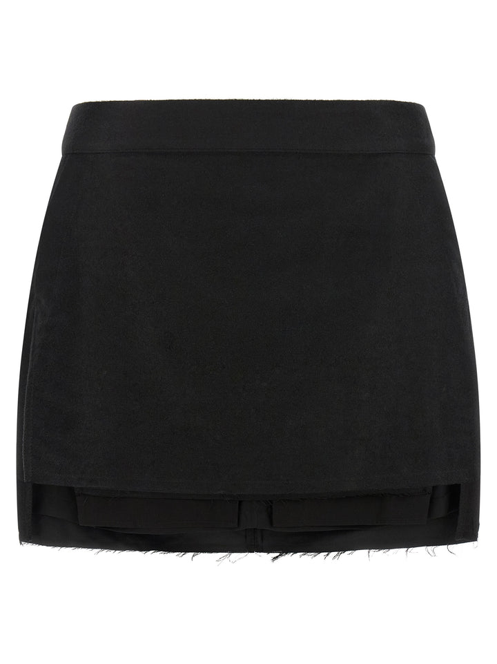 Rick Owens Black Ramie Long Skirt