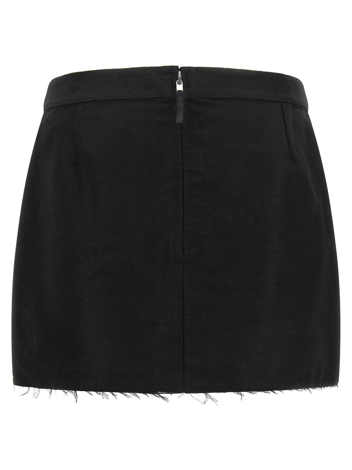 Rick Owens Black Ramie Long Skirt