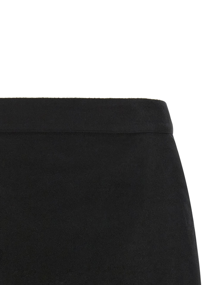 Rick Owens Black Ramie Long Skirt