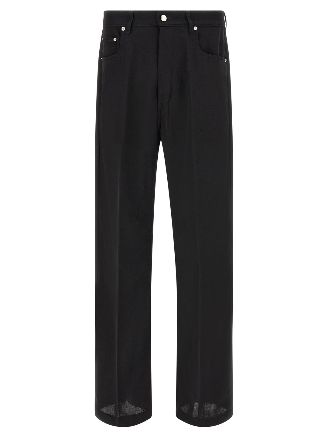 Rick Owens Black Cotton Relaxed Fit Jeans