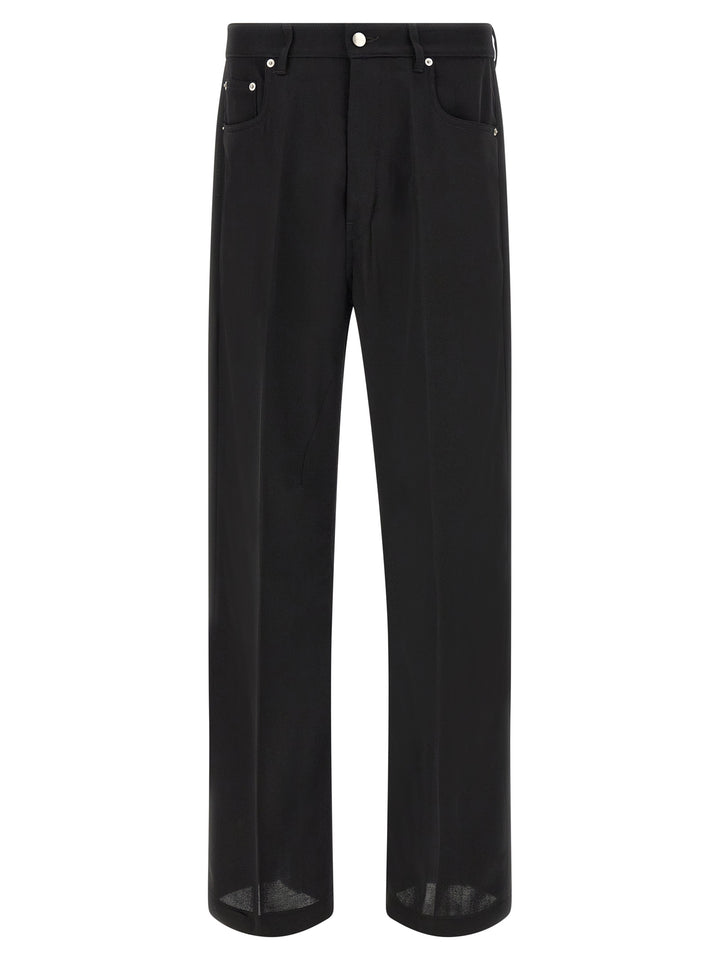 Rick Owens Black Cotton Relaxed Fit Jeans