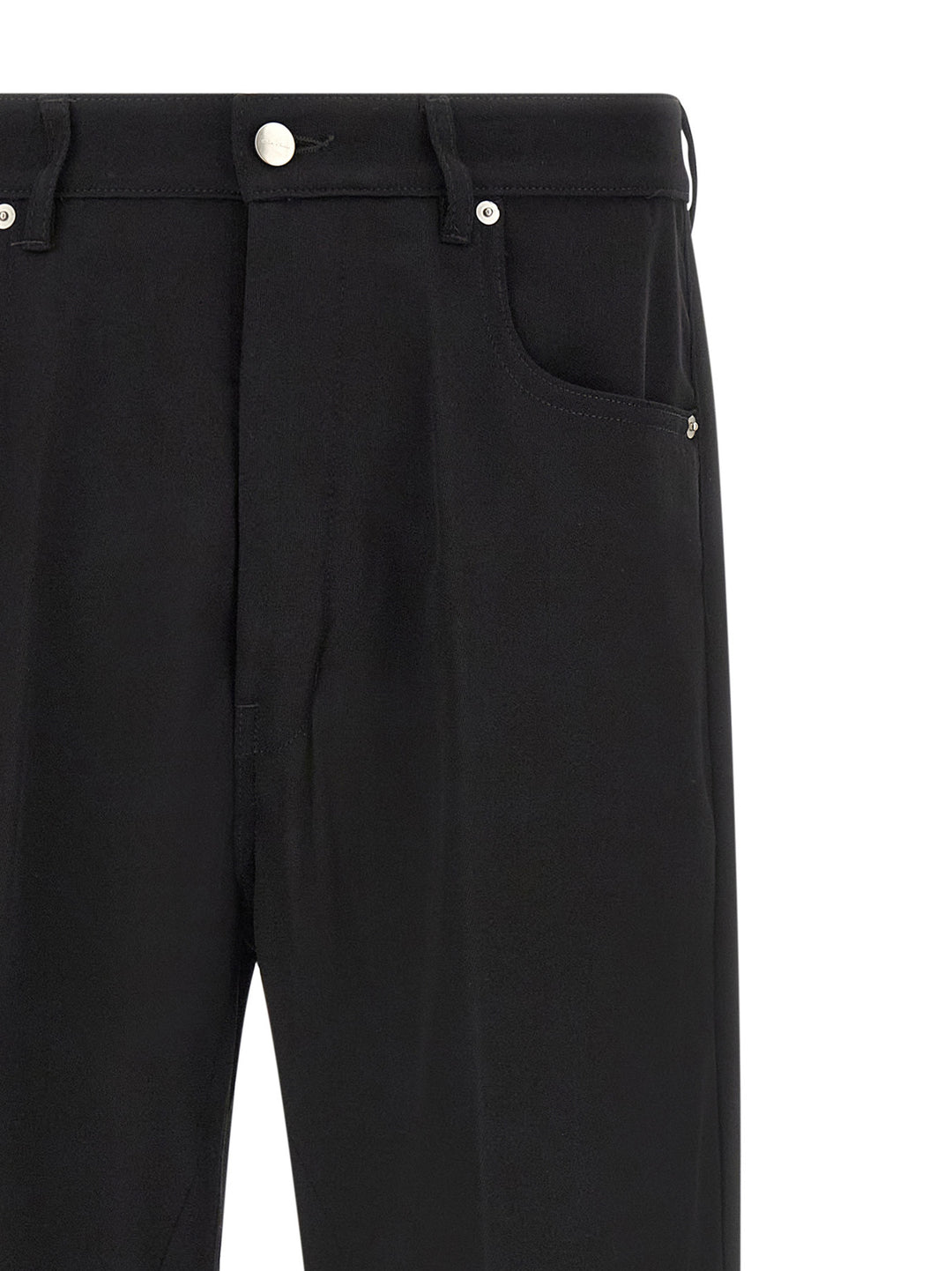 Rick Owens Black Cotton Relaxed Fit Jeans