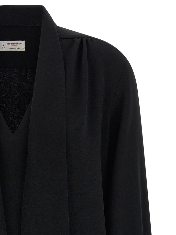 Alberto Biani Black Triacetate Blouse